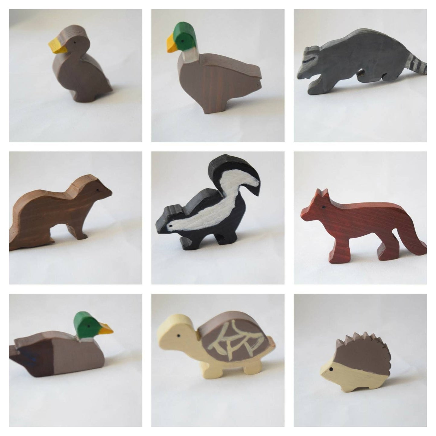 wooden animals set of seven animals of choice, waldorf toy, wooden waldorf animals, gift for kids, stocking filler, wood toy, wooden animals