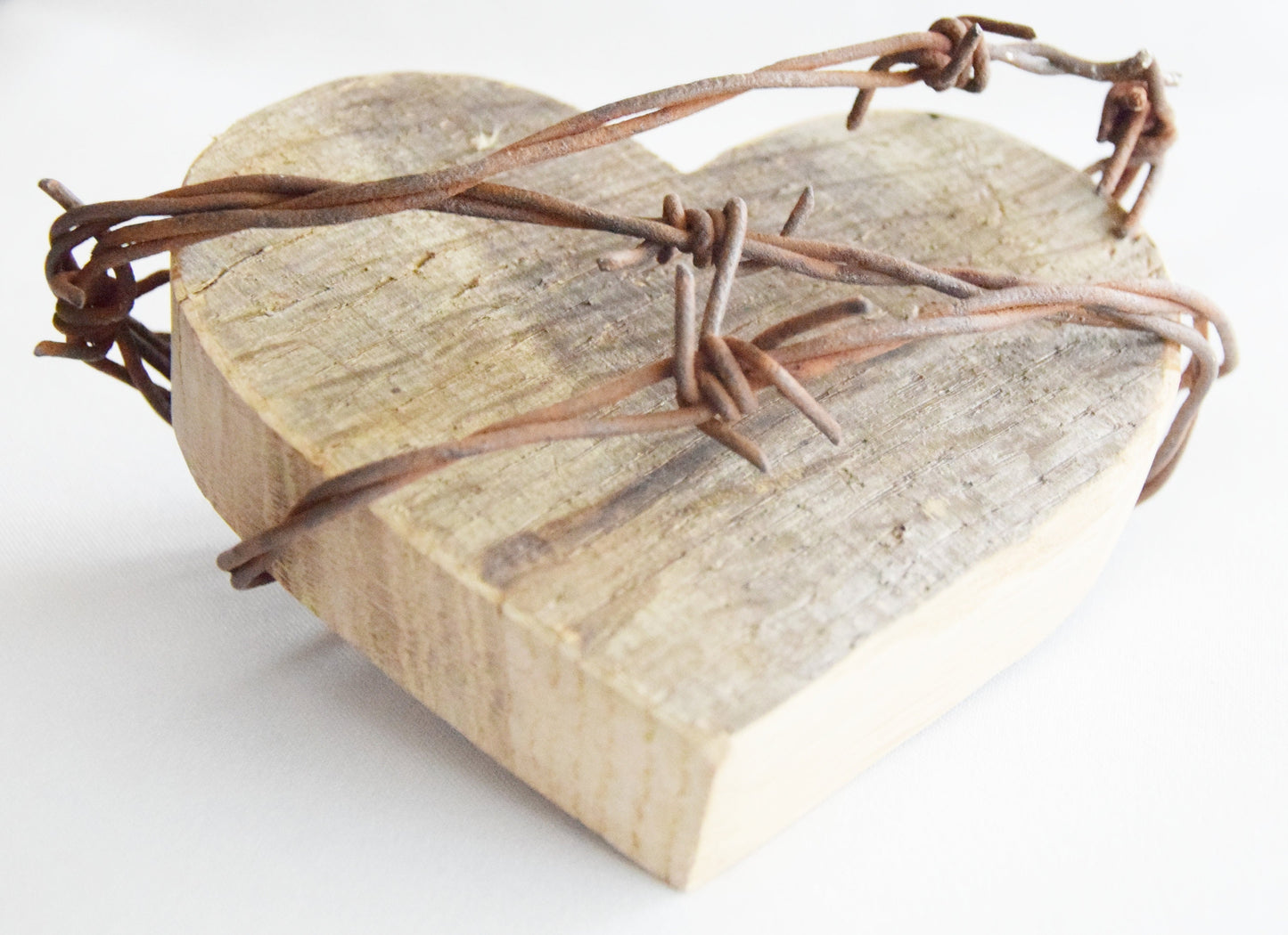 wooden heart, wooden barbed heart, valentines day gift, gift for her, 5th wedding anniversary, heart gift, wooden heart for her