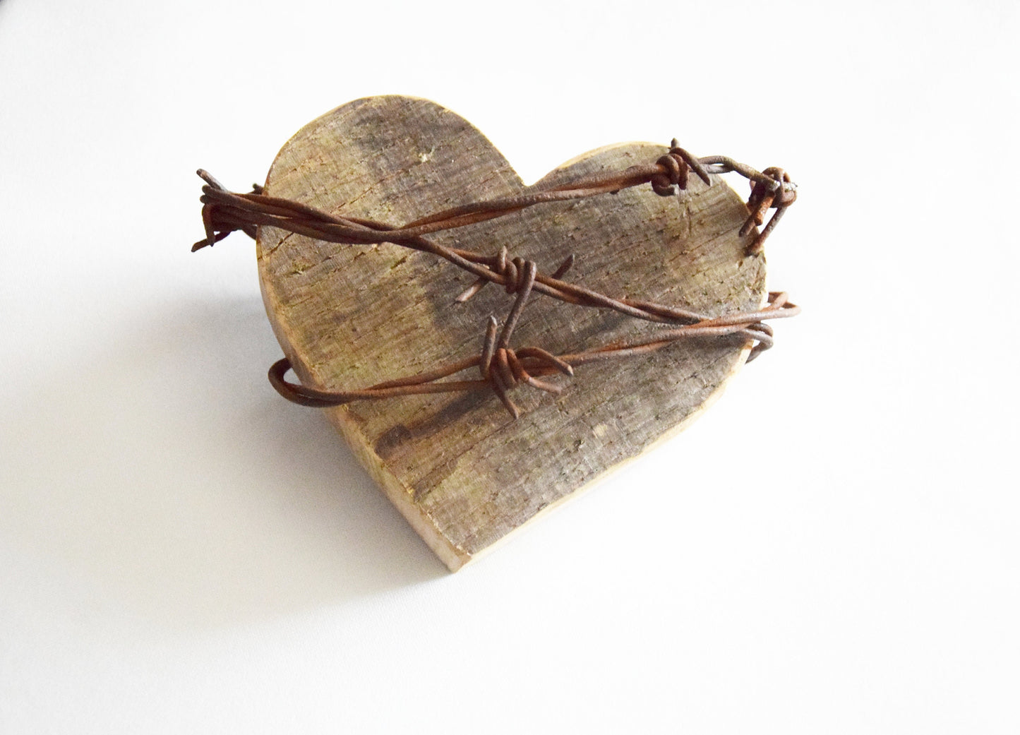 wooden heart, wooden barbed heart, valentines day gift, gift for her, 5th wedding anniversary, heart gift, wooden heart for her