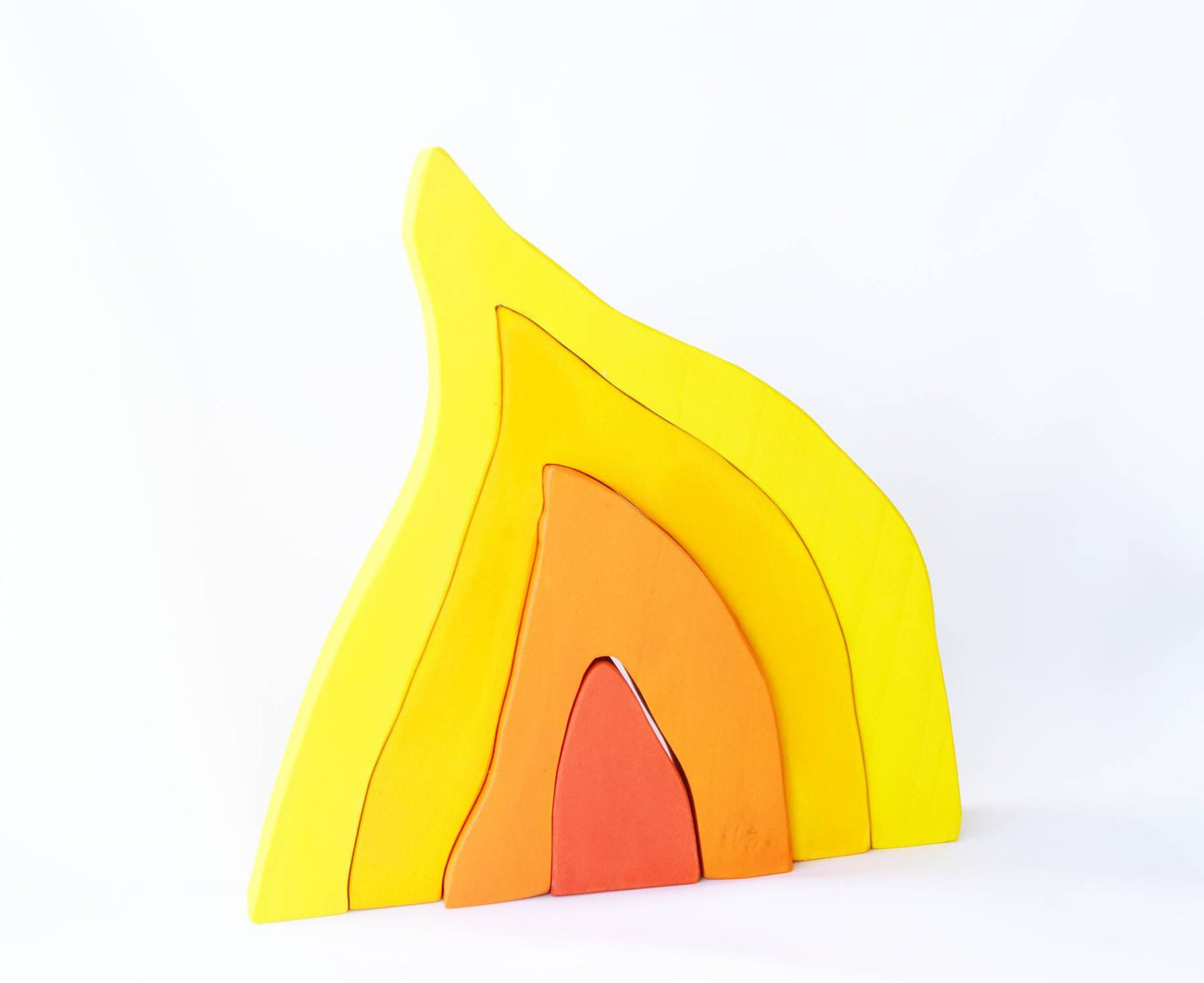 Fire stacker, wooden stacking toy, wooden stacker, nesting toy, fire toy, waldorf toy, montessori toy, gift for kids, open end play set