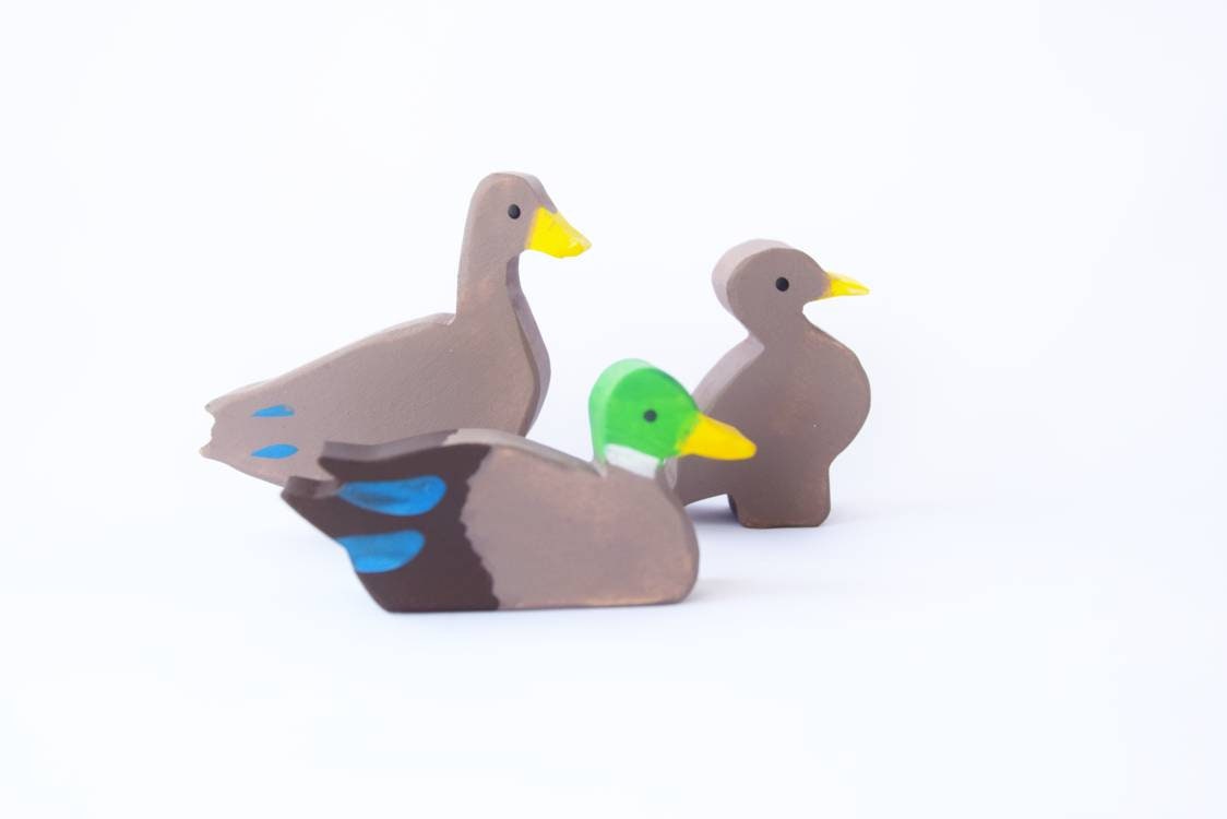 Wooden ducks, ducks family toy, wooden animals set, waldorf toy, wooden toy, wooden toy set, birthday gift, christmas gift, waldorf animals