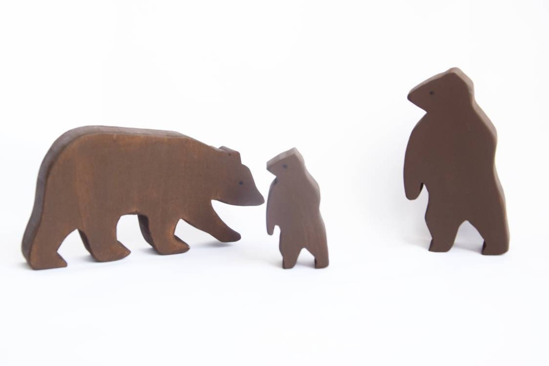 Wooden bears, bear family toy, wooden animals set, waldorf toy, wooden toy, wooden toy set, birthday gift, christmas gift, waldorf animals