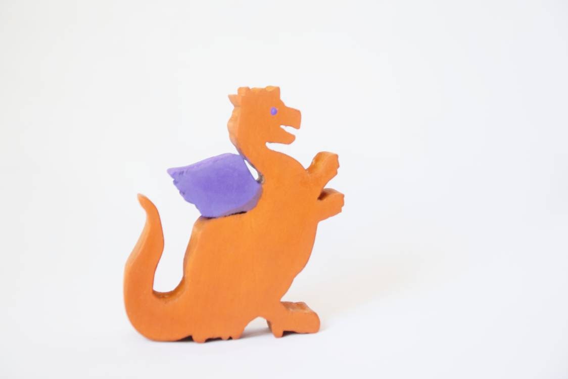Wooden dragon toy set for open-ended creative play