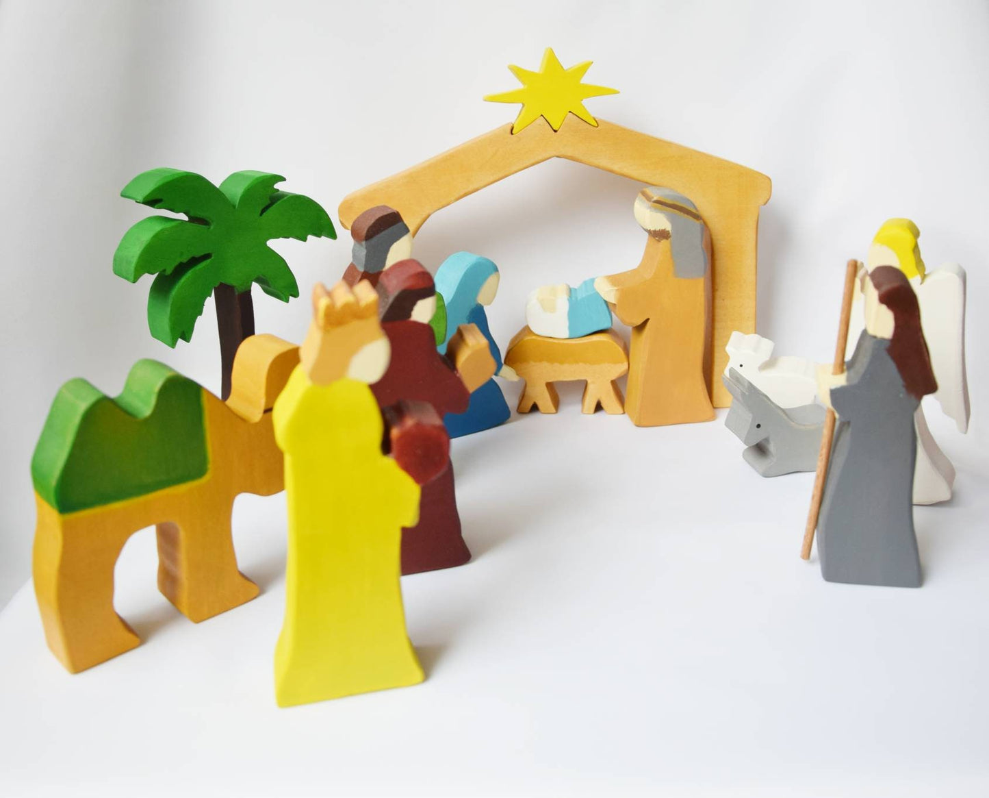 Wooden nativity scene, Christmas wooden decor, nativity, Christmas nativity, waldorf Christmas decor, creche baby jesus, christmas decor