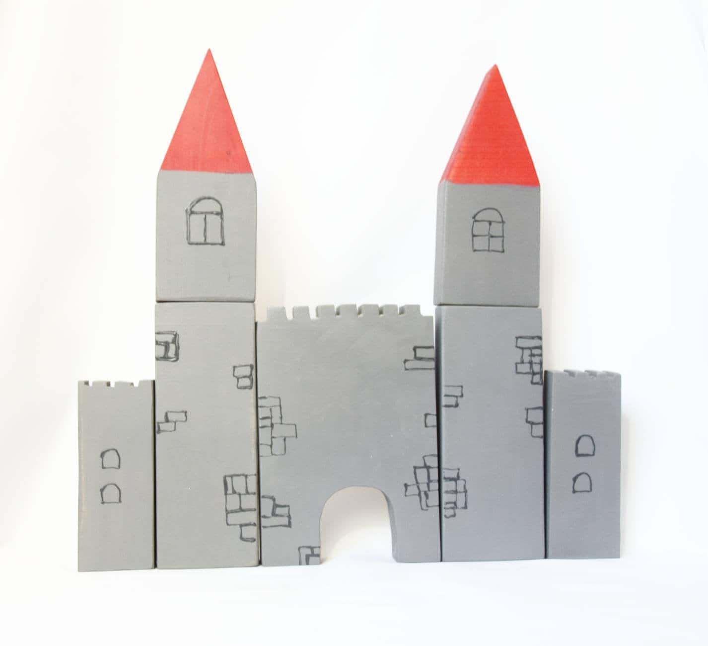 wooden castle, castle toy, wooden knight, knights toy, waldorf inspired, wooden waldorf toy, castle building blocks, christmas present