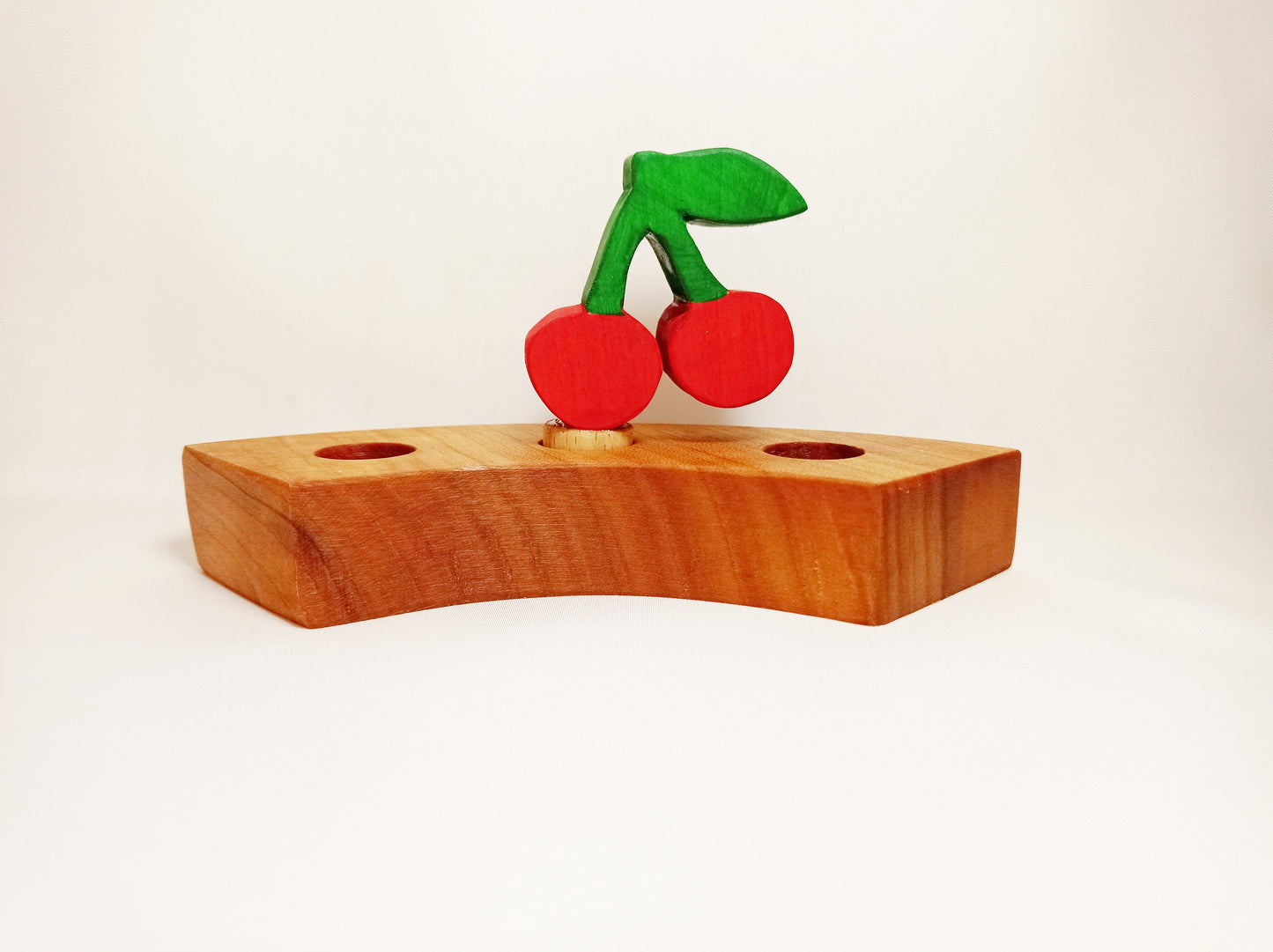 Cherry ring ornament, birthday celebration ring ornament, waldorf ring decoration, seasonal table decor, nature table, open ended play
