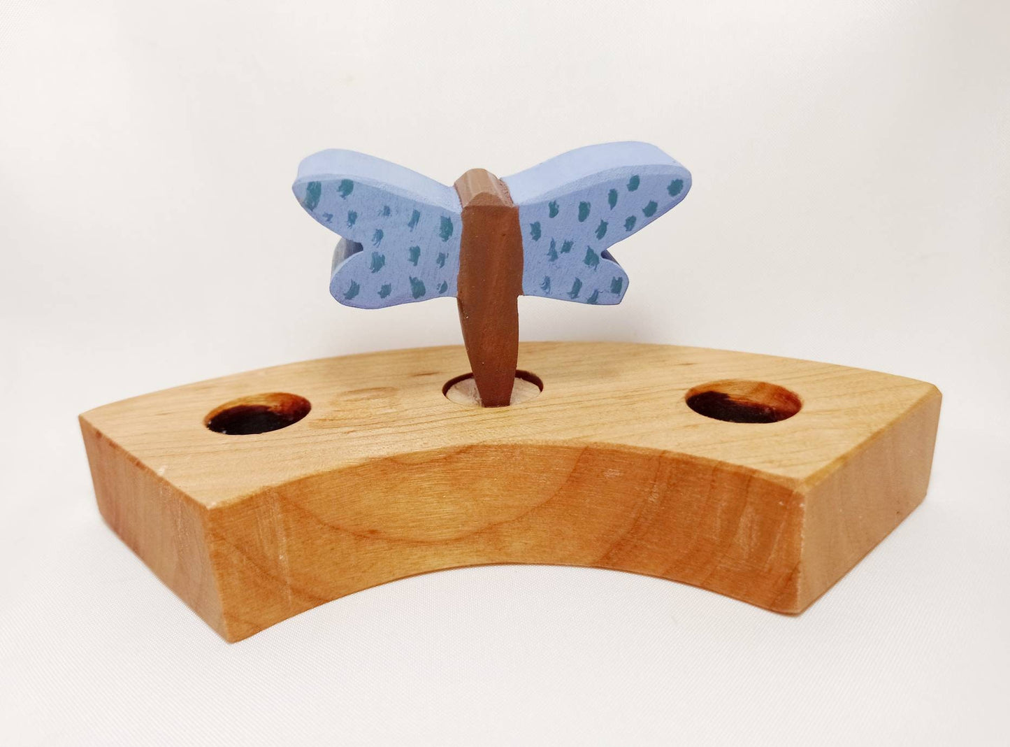 Dragonfly birthday ring ornament, waldorf celebration ring ornament, waldorf wooden dragonfly, birthday tradition, advent spiral