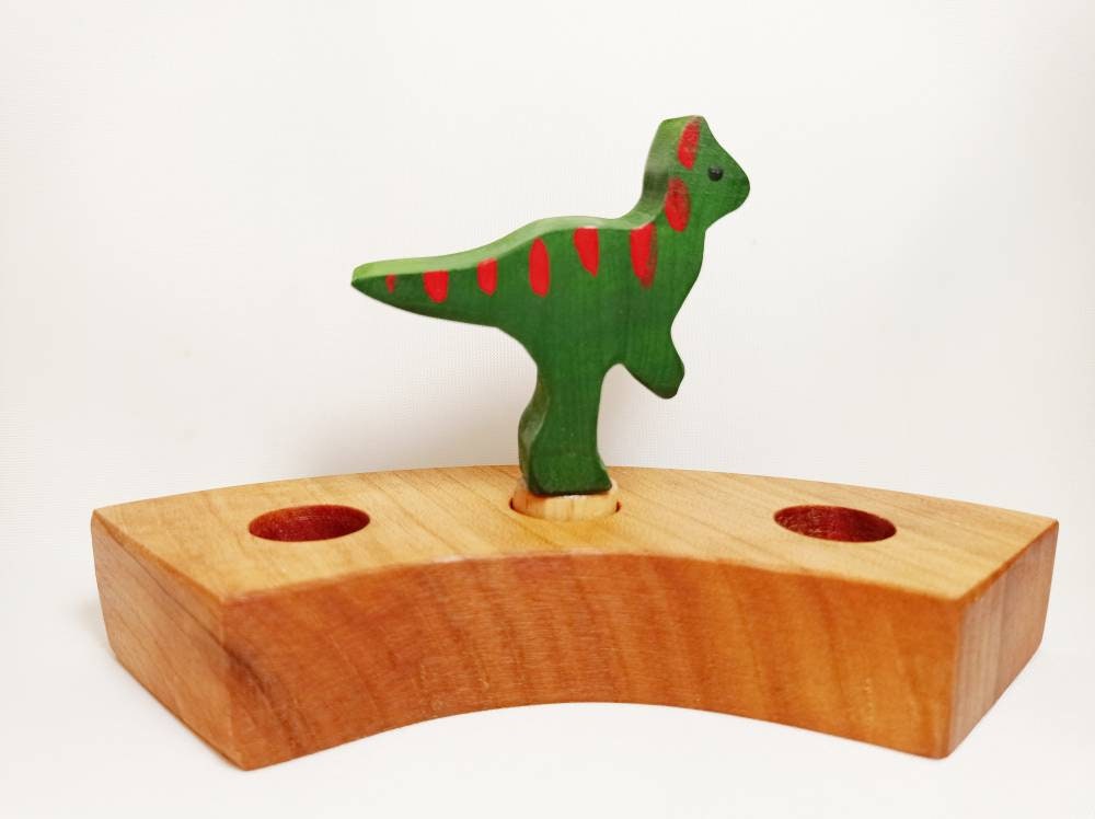 Allosaurus ring ornament, dinosaur birthday celebration ring ornament, waldorf ornament, waldorf inspired dino birthday ring ornament