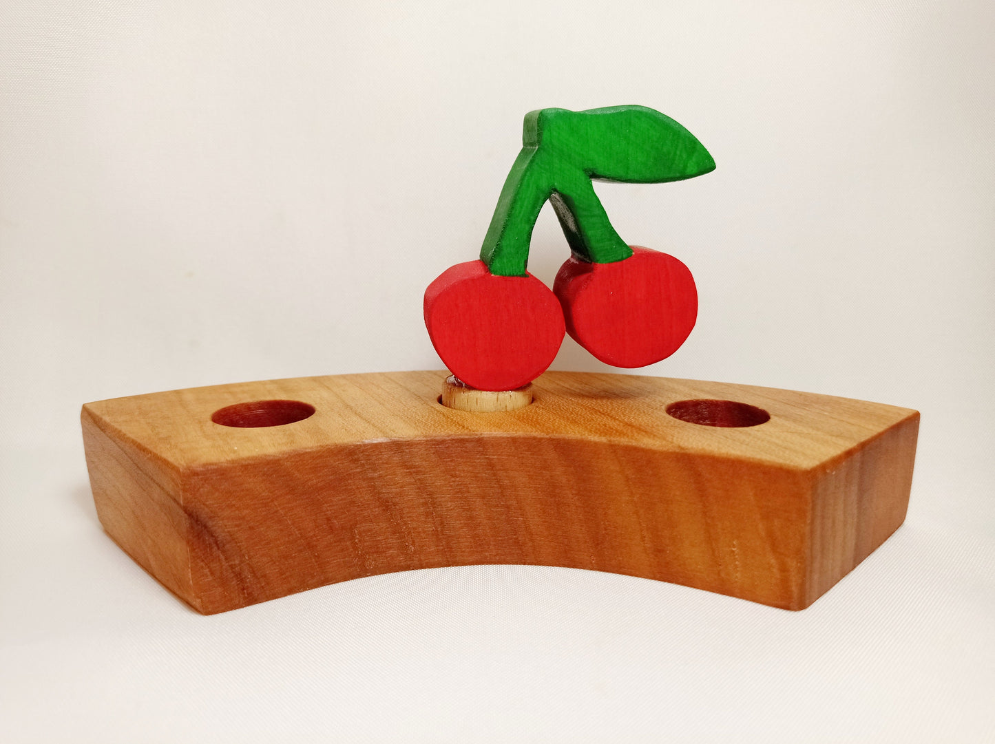 Cherry ring ornament, birthday celebration ring ornament, waldorf ring decoration, seasonal table decor, nature table, open ended play