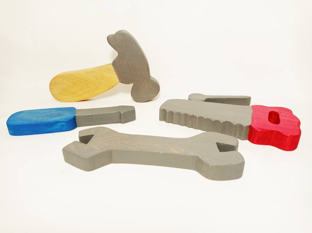 Wooden tool toy set, wooden handy man toy set, toddler toy tool, waldorf inspired, imaginative pretend play, open ended toy, montessori toy