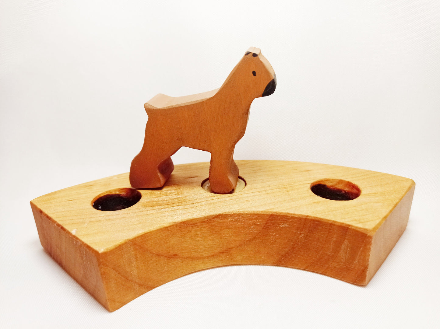 Boxer dog celebration ring ornament, waldorf wooden ornament dog, birthday ring decor waldorf inspired birthday, boxer dog wooden ornament,