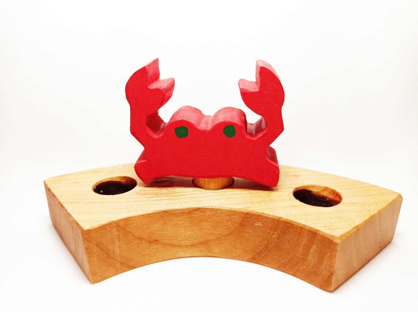 Crab celebration ring ornament, waldorf ornaments, waldorf birthday ring decoration, sea life ornament, wooden crab figurine