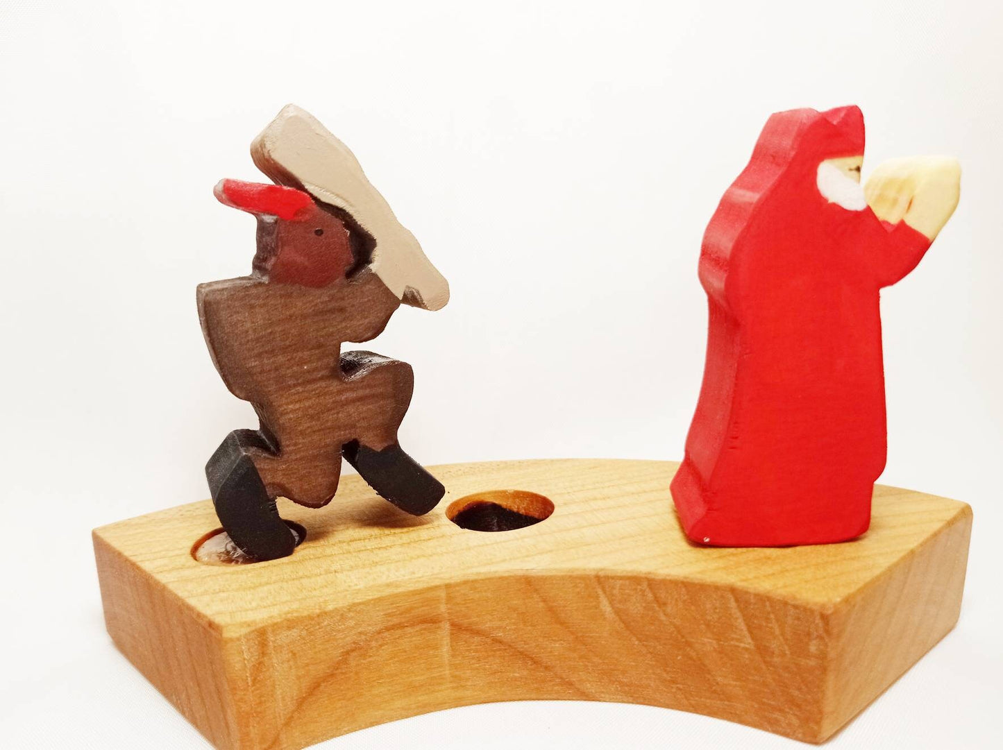 St Nicholas and Krampus celebration ring ornament, advent spiral decor, birthday ring ornaments, St Nicholas celebration, waldorf inspred