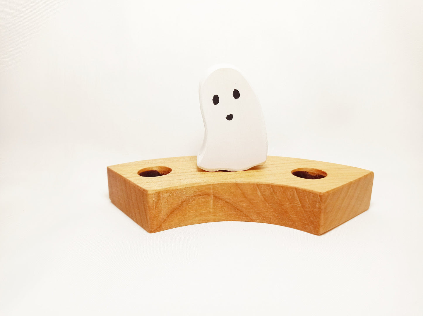 Ghost celebration ring ornament, halloween celebration ornament, waldorf birthday wooden ring, halloween decor, birthday ring ornament
