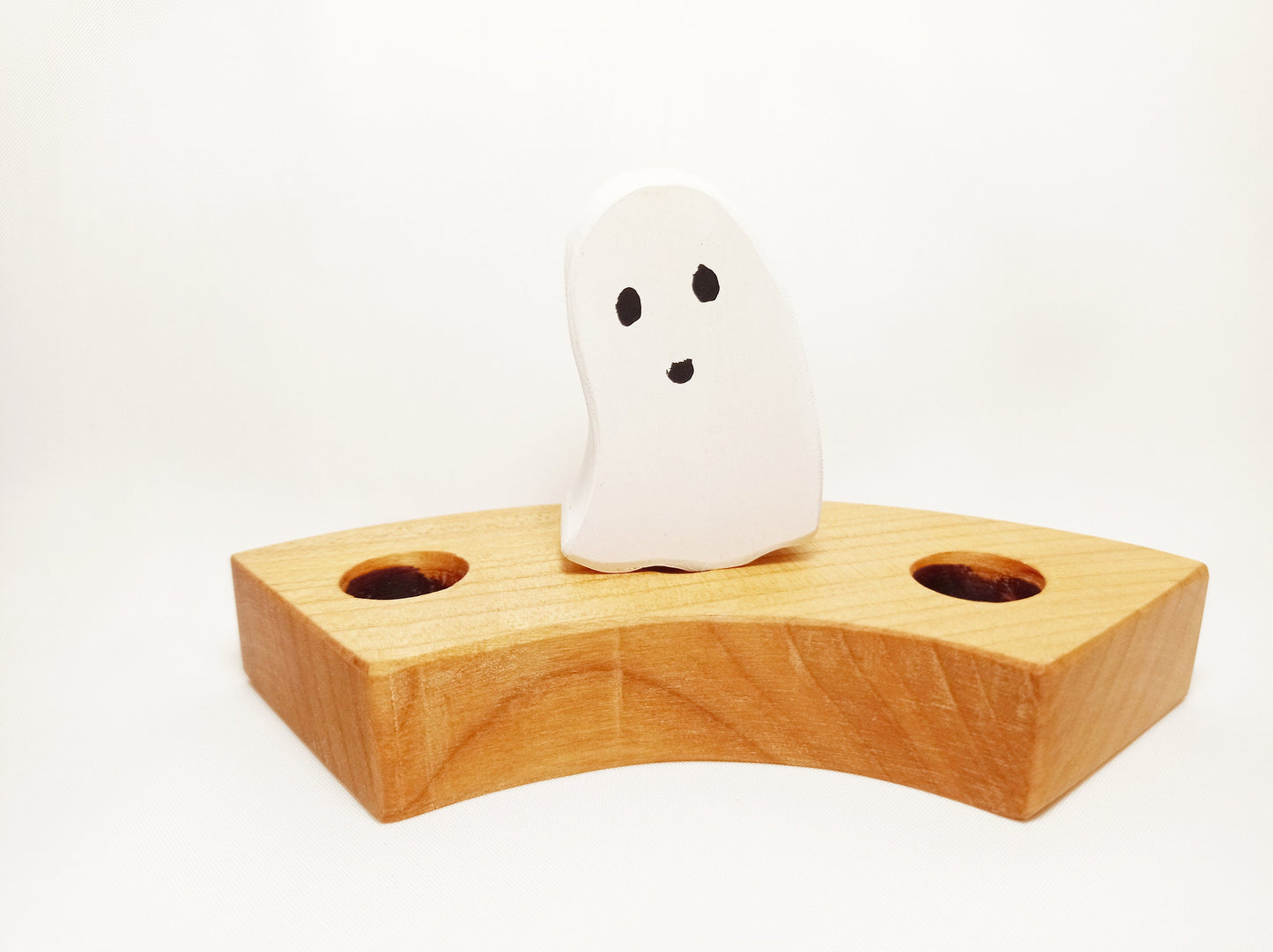 Ghost celebration ring ornament, halloween celebration ornament, waldorf birthday wooden ring, halloween decor, birthday ring ornament