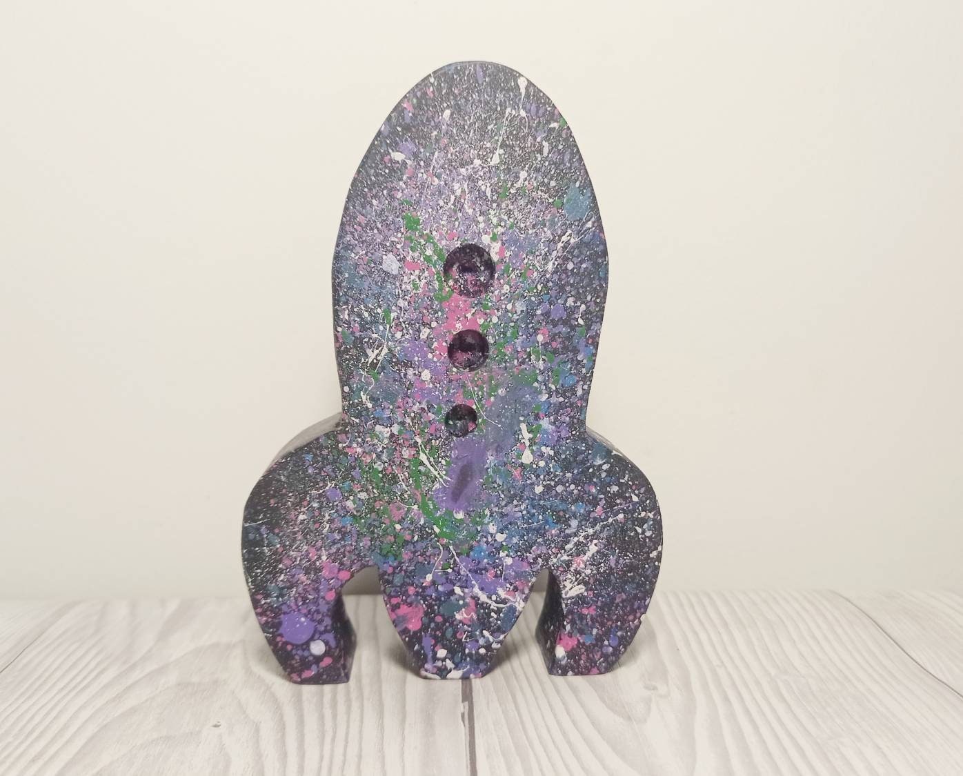Rocket free standing wood nursery kids playroom decoration, space decor, galaxy decoration, gift for kids, christmas gift, stocking filler,