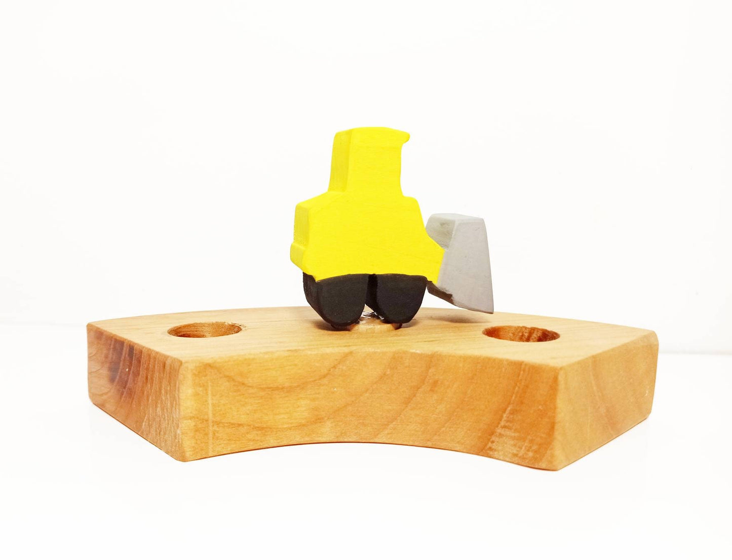 Bulldozer celebration ring ornament, construction site birthday ring ornament, waldorf inspred birthday traditions, jaar ring, waldorf decor