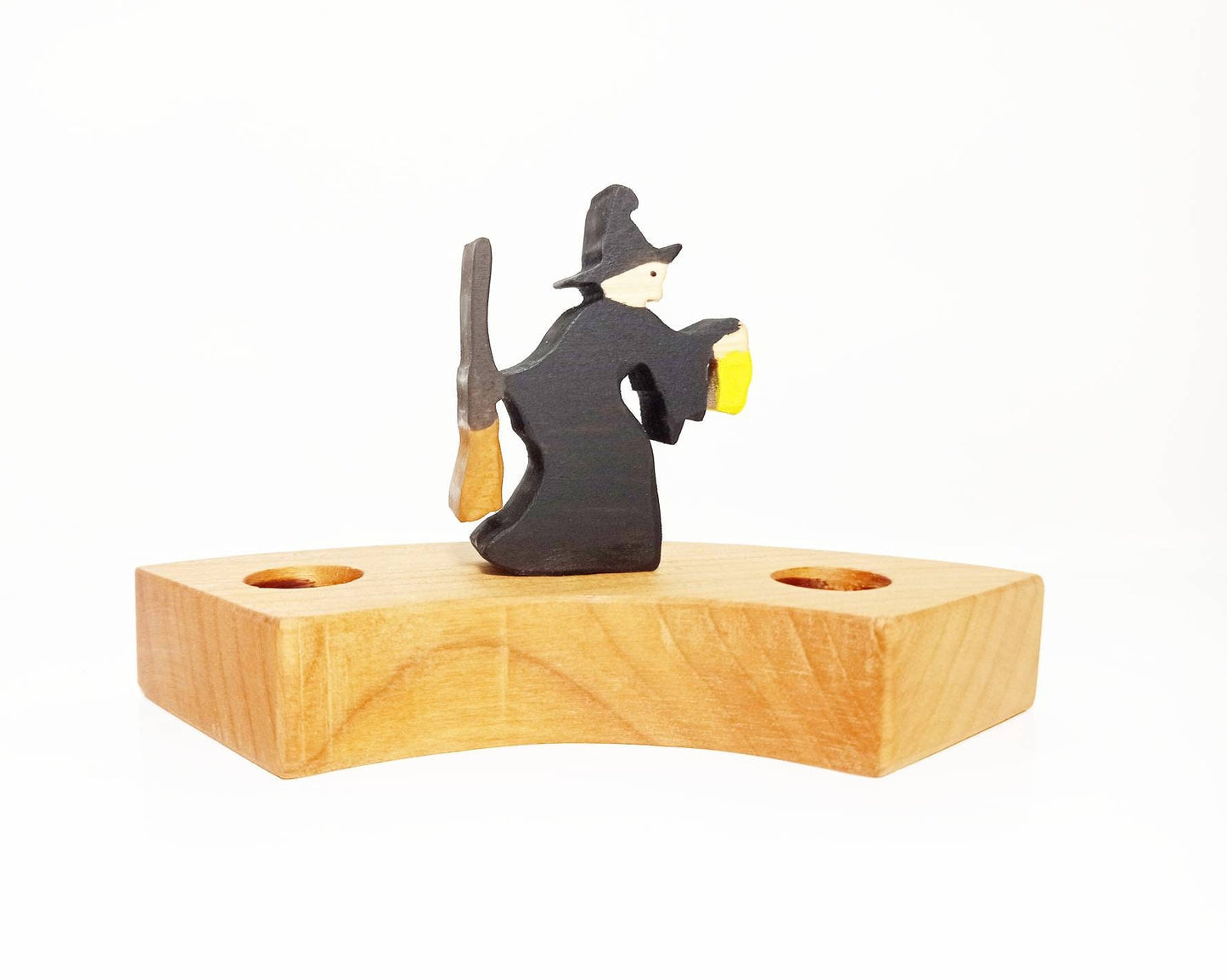 Witch halloween celebration ring ornament, birthday decoration, waldorf celebration ring ornament, halloween seasonal table decoration