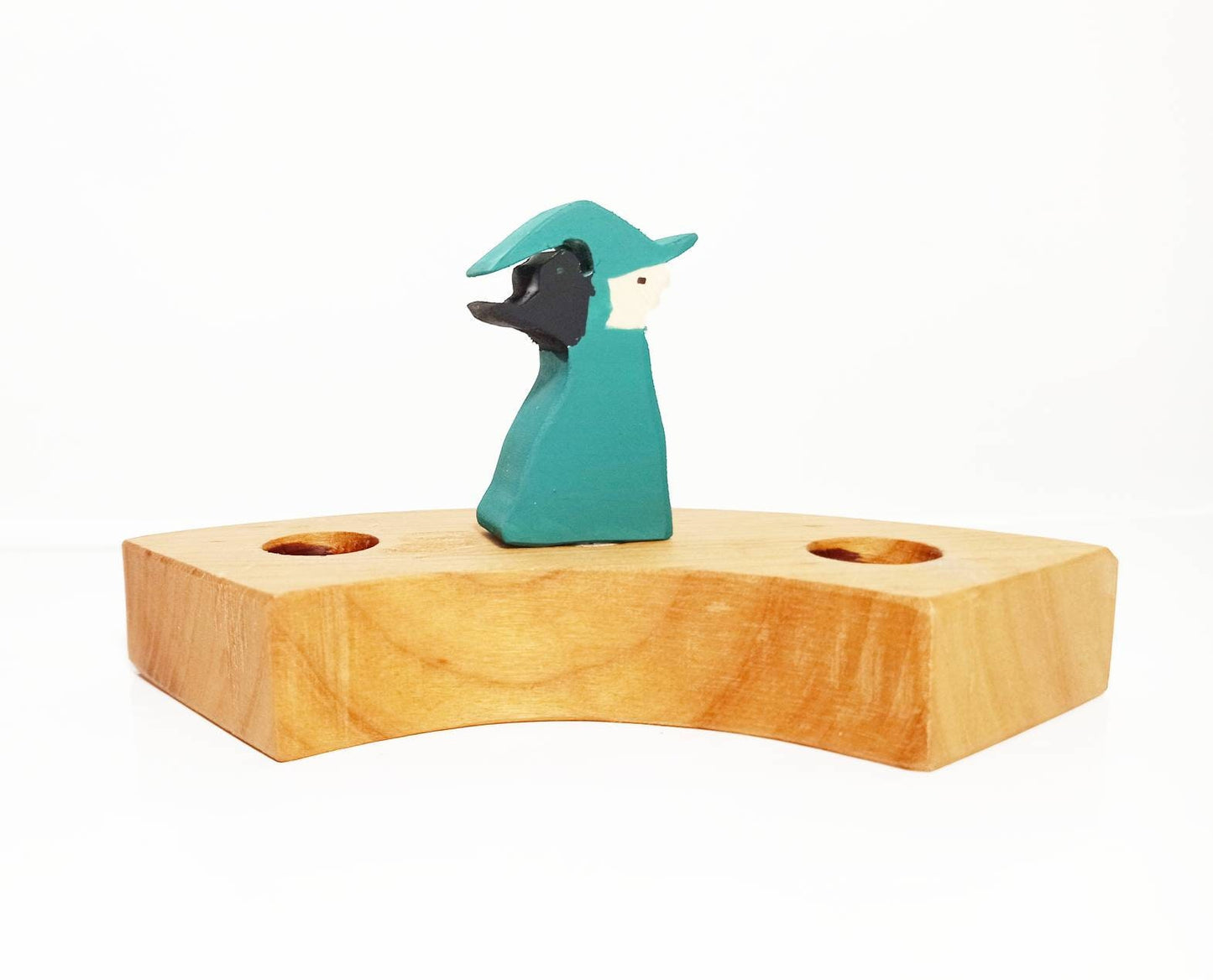 Witch with cat celebration birthday ring ornamnet, seasonal table decoration ornament, halloween seasonal table, waldorf birthday tradition