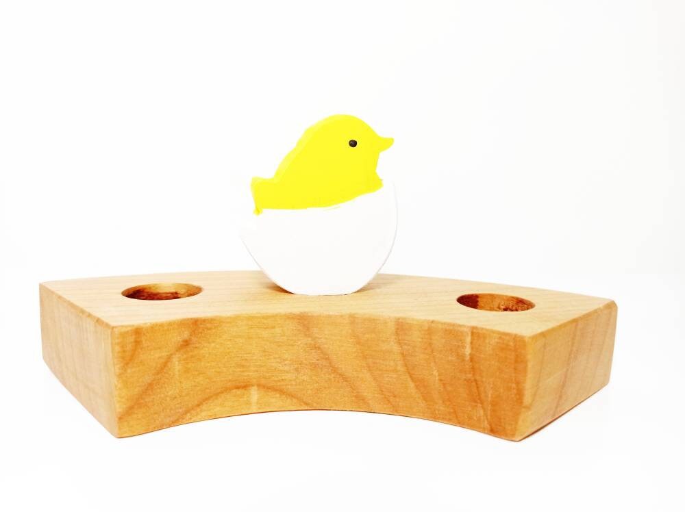 Chick in egg ring ornament, easter waldorf decoration, waldorf celebration ring ornament, birthday ring decoration, spring seasonal table