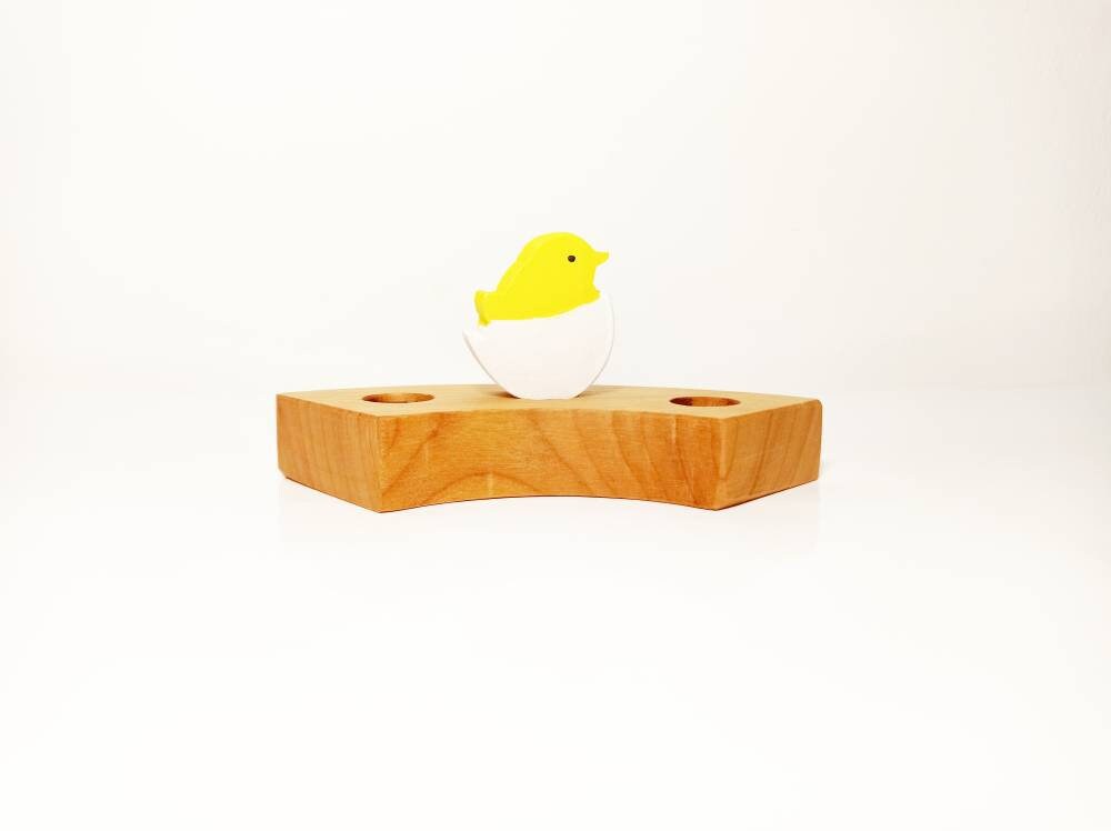 Chick in egg ring ornament, easter waldorf decoration, waldorf celebration ring ornament, birthday ring decoration, spring seasonal table