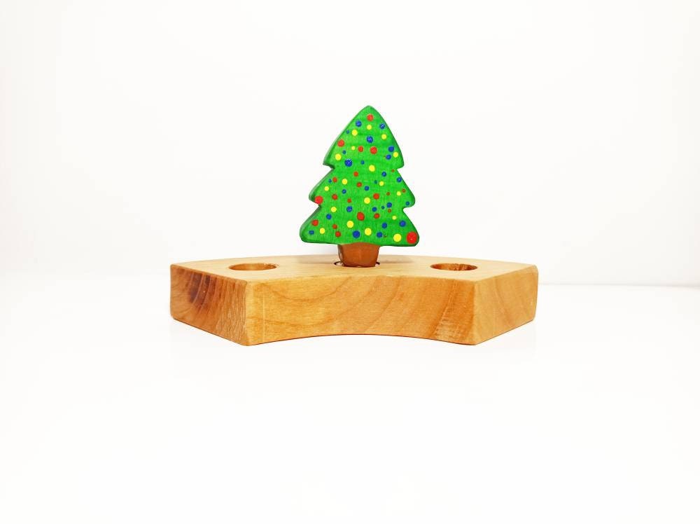 Christmas tree birthday celebration ring ornament, advent spiral ornament, waldorf ornament, waldorf birthday, waldorf inspired, christmas