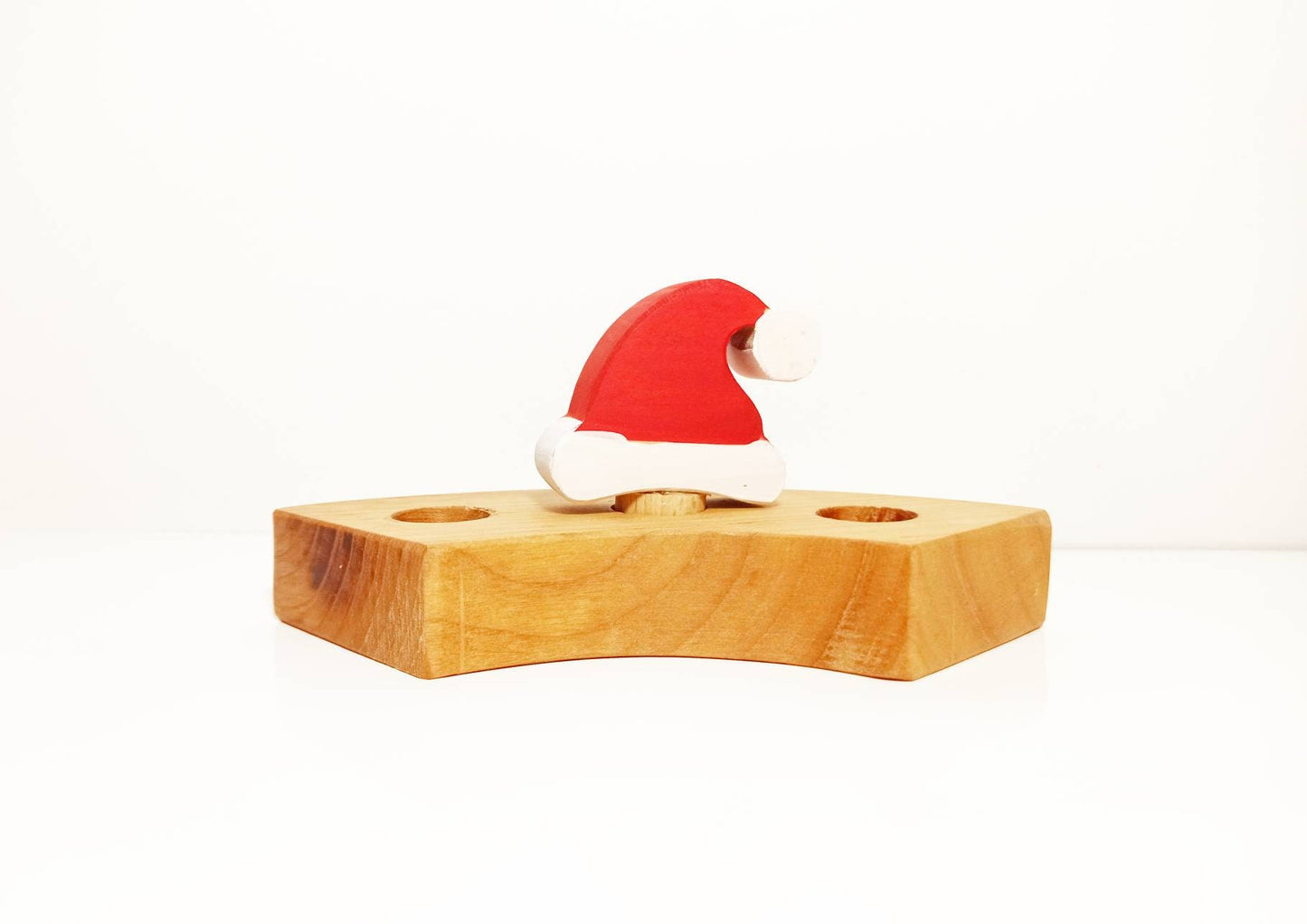 Santa hat celebration ring ornament, advent spiral ornament, christmas waldorf decoration, waldorf inspired christmas tradition ornament