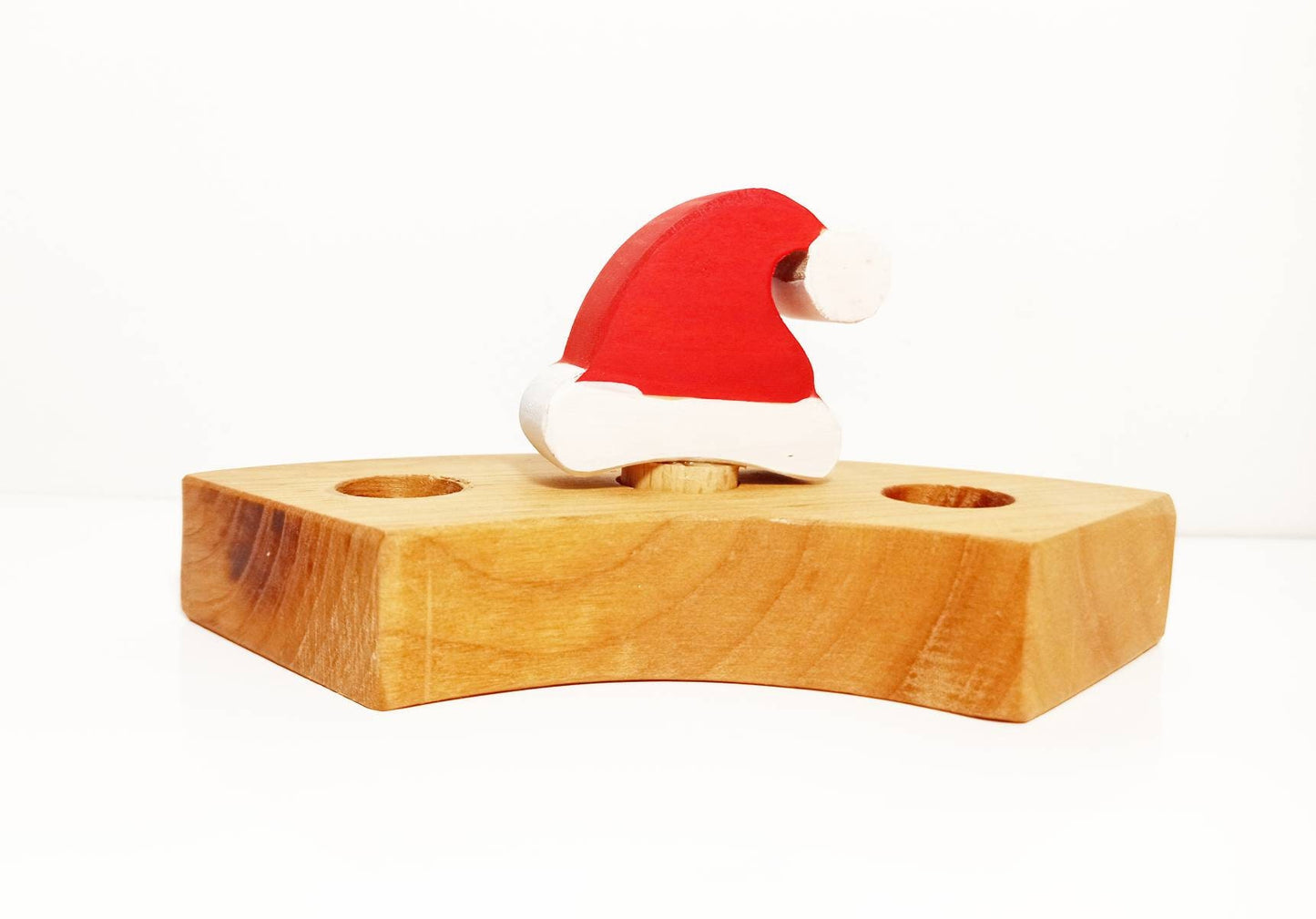 Santa hat celebration ring ornament, advent spiral ornament, christmas waldorf decoration, waldorf inspired christmas tradition ornament