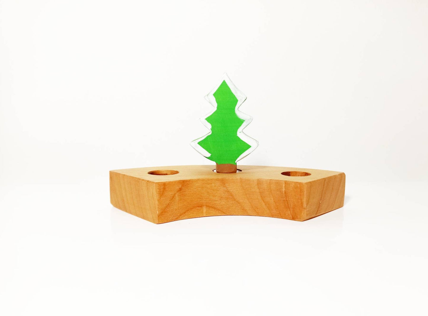 Winter fir tree celebration ring ornament, waldorf wooden ring, birthday ring, jaar ring, winter seaonal table decoration, waldorf christmas