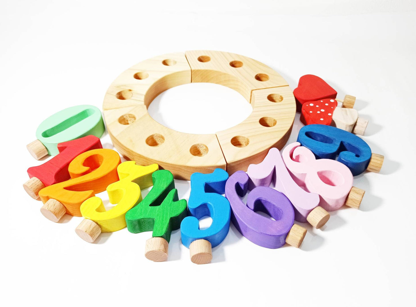 Celebration ring with 12 ornaments, waldorf celebration ring and ornaments, waldorf birthday, birthday ring numbers, waldorf wooden ring