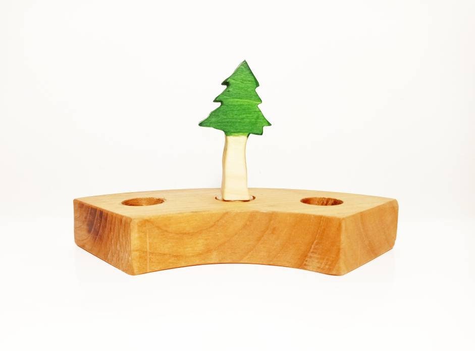 Pine tree celebration ring ornament, waldorf birthday ring ornament, advent spiral decor, seasonal table decor, waldorf inspired birthday