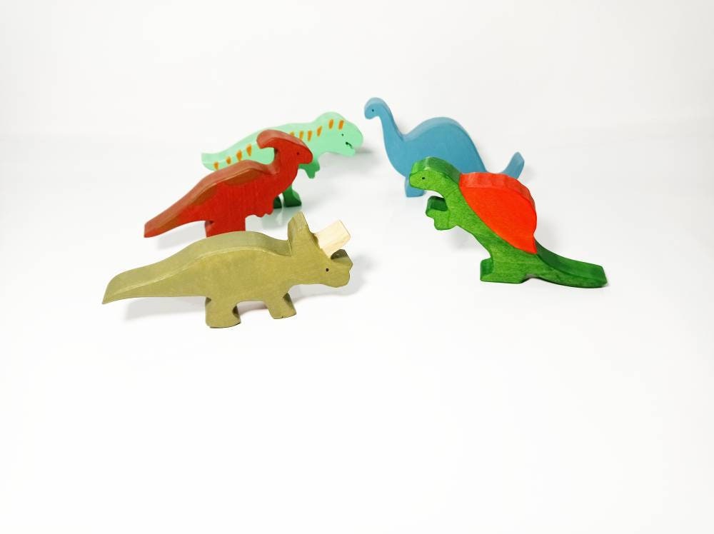 Dinosaur waldorf wooden toy set, dino toy set, prehistoric animals, dino toy, jurassic toys, wooden animals, toddler toy, gift for kids