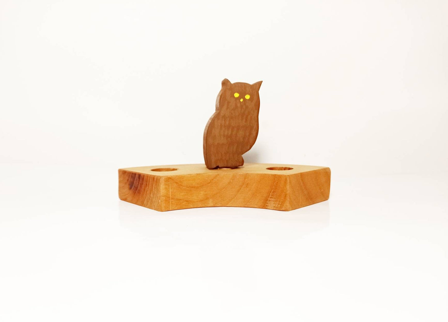 Owl birthday celebration ring ornament, waldorf wooden animals ornament, waldorf inspred birthday traditions, woodland ring ornament