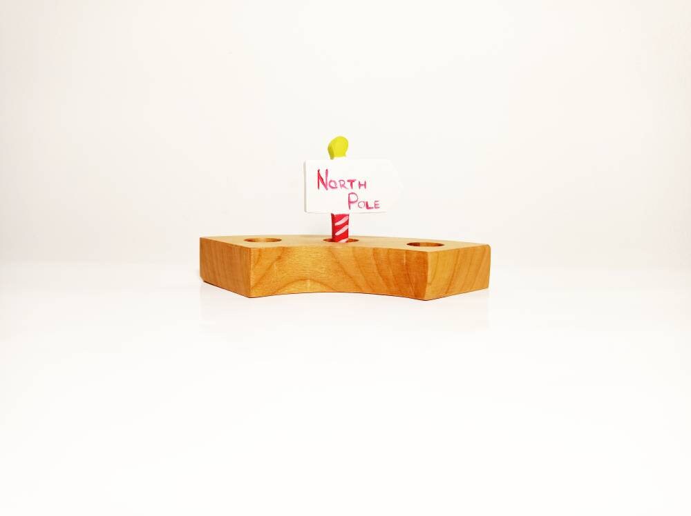 North pole sign celebration ring ornament, birthday ring ornament, advent spiral decoration, waldorf inspired christmas decoration