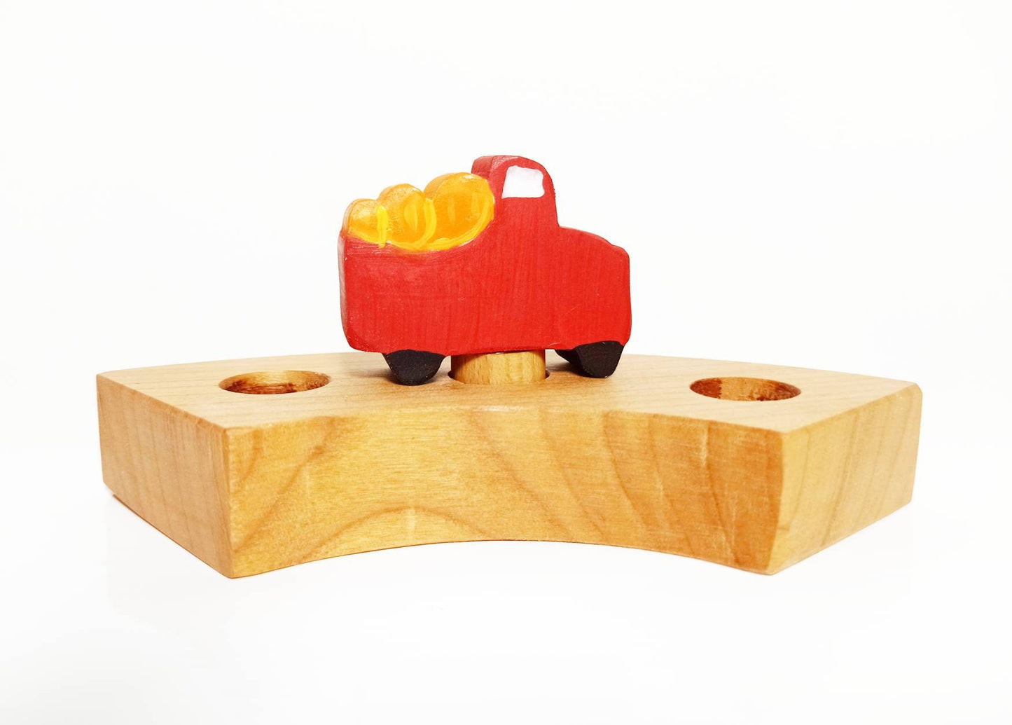 Pumpkin truck celebration ring ornament, waldorf birthday ring decoration, ring ornaments, waldorf fall seasonal ring table decor