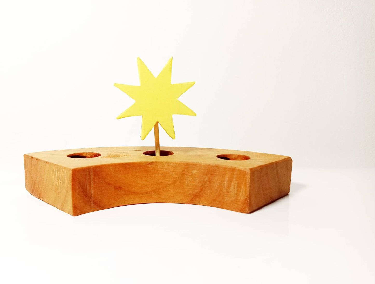 Eight pointed star celebration ring ornament, star birthday ring ornament, waldorf inspired birthday traditions, seasonal table decor