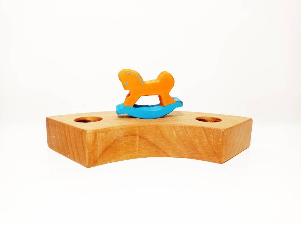 Rocking horse celebration ring ornament, waldorf birthday ring ornament, seasonal table decor, waldorf inspired birthday tradition,jaar ring