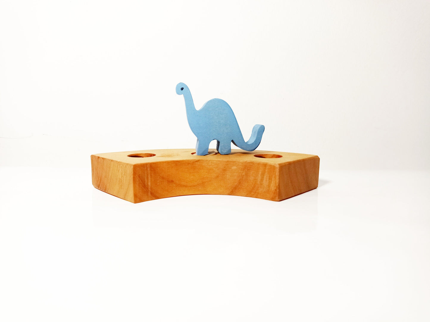 Dino brontosaurus birthday ring ornament, dinosaur celebration ring ornament, waldorf decoration, wooden waldorf ring, dino brontosaurus
