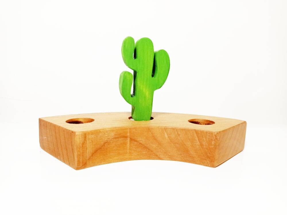 Cactus waldorf birthday celebration ring ornament