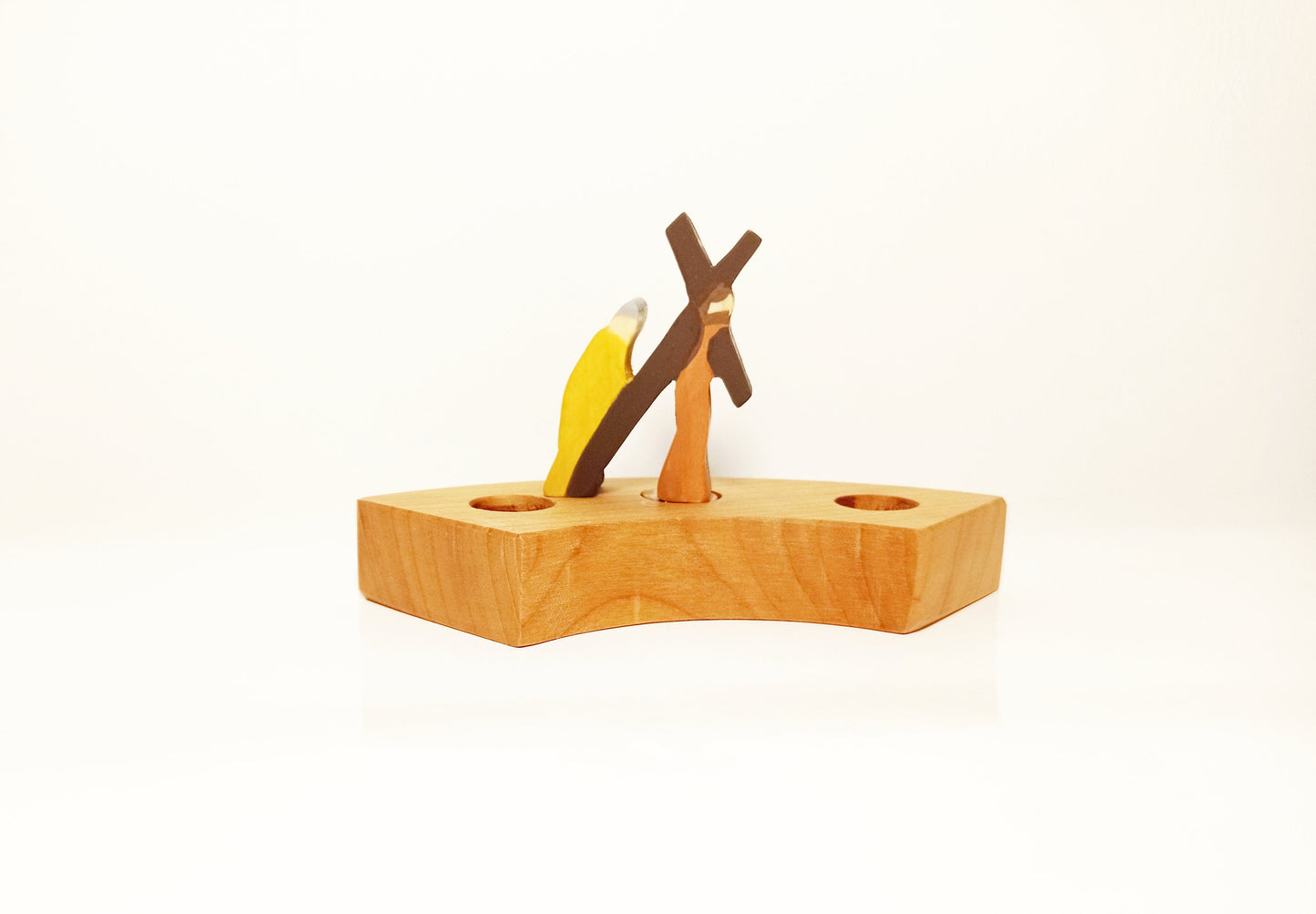 Simon of Cyrene helps Jesus celebration ring ornamet, easter waldorf ring ornament, seasonal table, waldorf spiral, waldorf easter lent