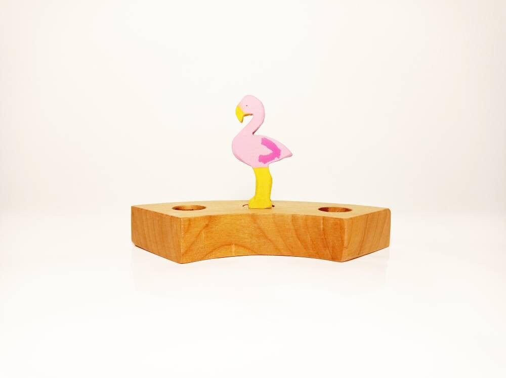 Flamingo celebration ring ornament, waldorf birthday ring ornaments, exotic themed birthday, waldorf inspired birthday, advent spiral