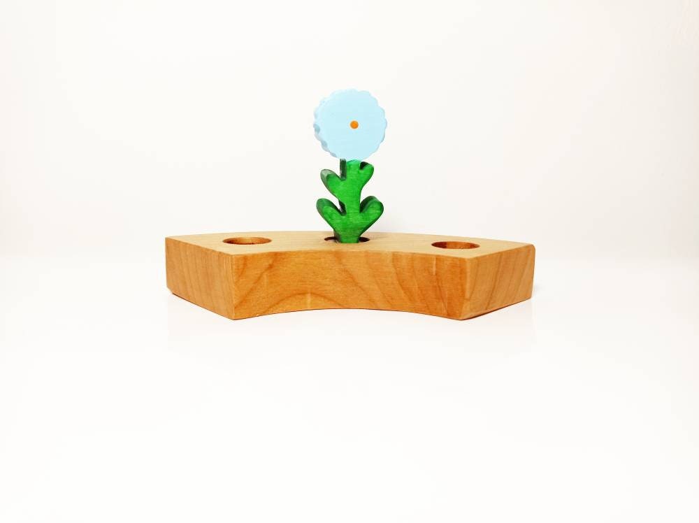 Blue flower waldorf celebration birthday ring ornament