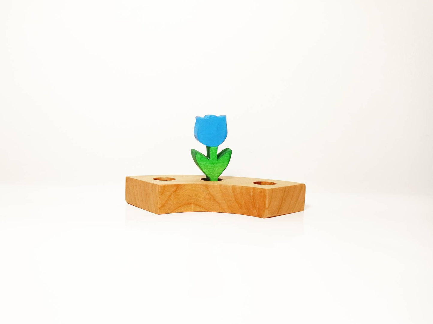 Blue tulip waldorf birthday ring ornament