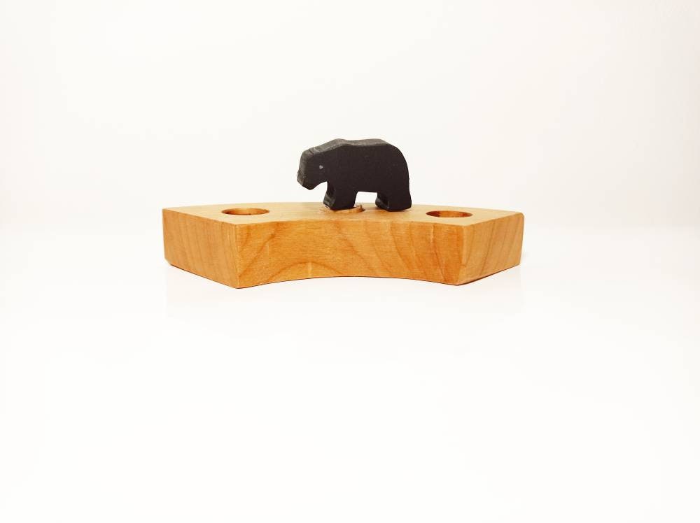 Black bear celebration birthday ring ornament
