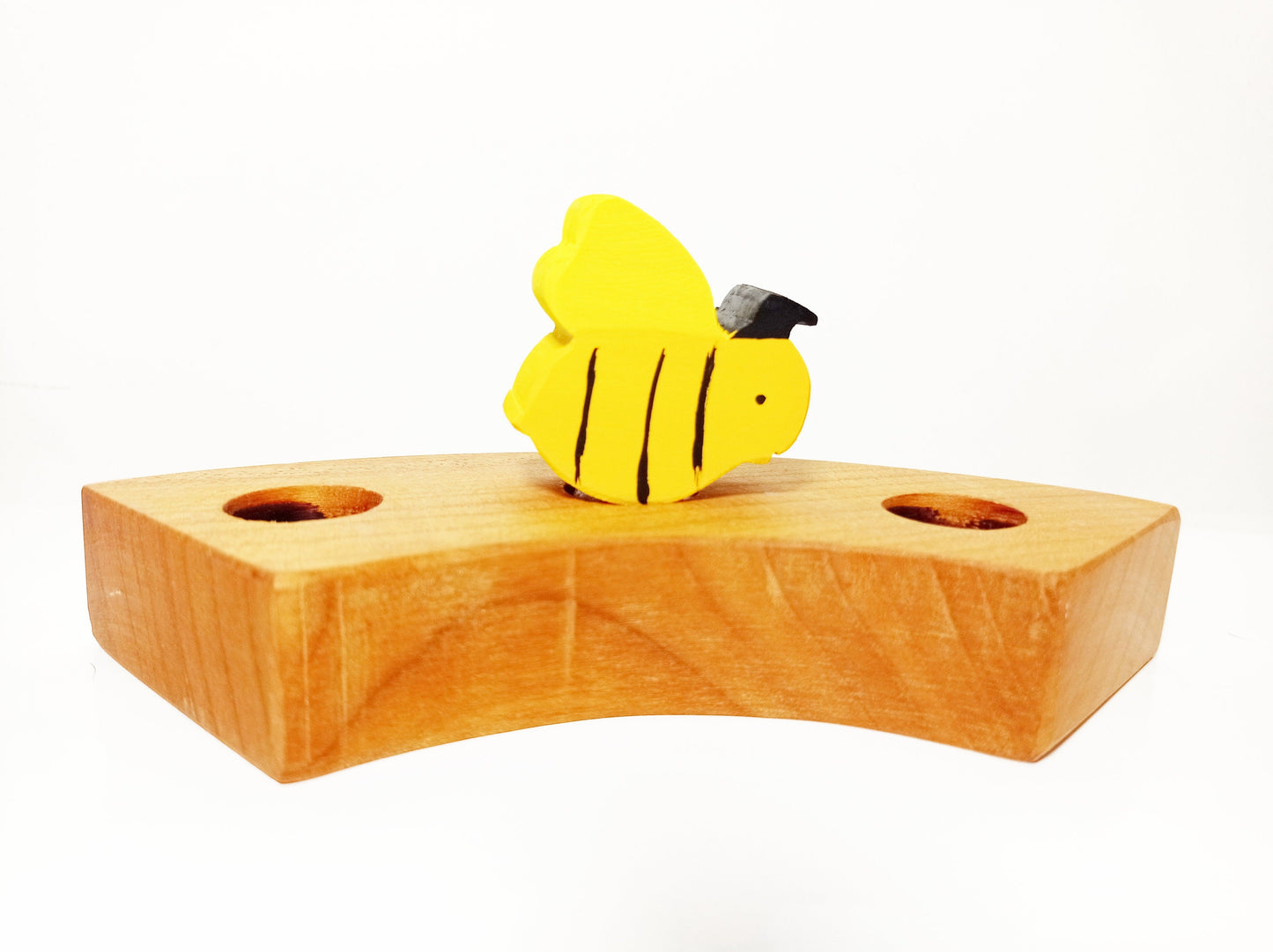 Bee birthday celebration ring ornament, advent spiral ornament, spring waldorf ornament, waldorf birthday, waldorf inspired, waldorf ring