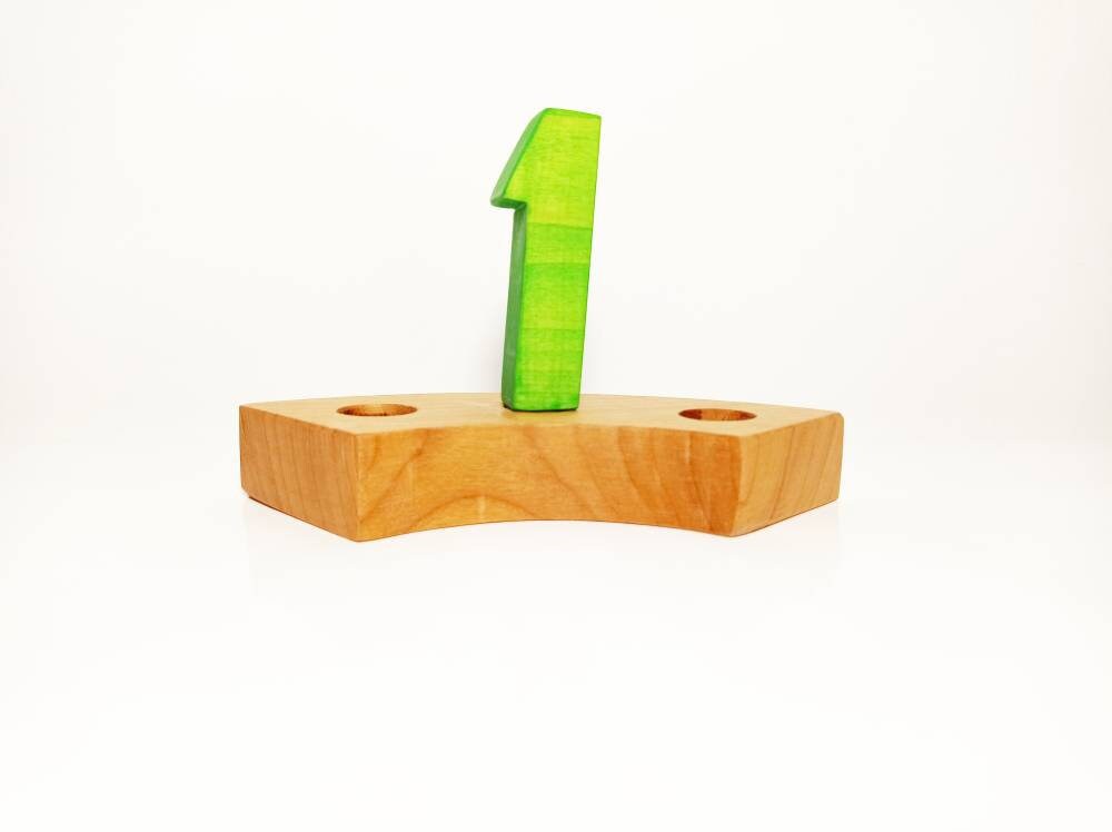 Number one celebration birthday ring ornament, waldorf birthday number 1 decoration, seasonal table decor, waldorf wooden number ornaments