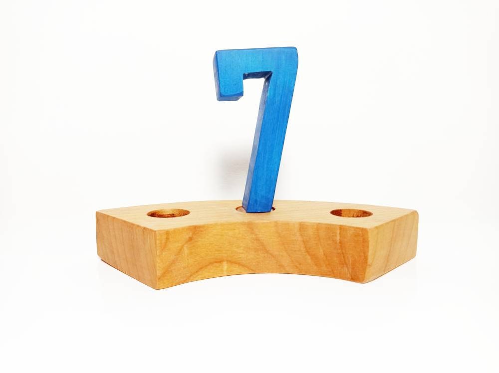 Number seven celebration birthday ring ornament, waldorf birthday number 7 decoration, seasonal table decor, waldorf inspired birthday