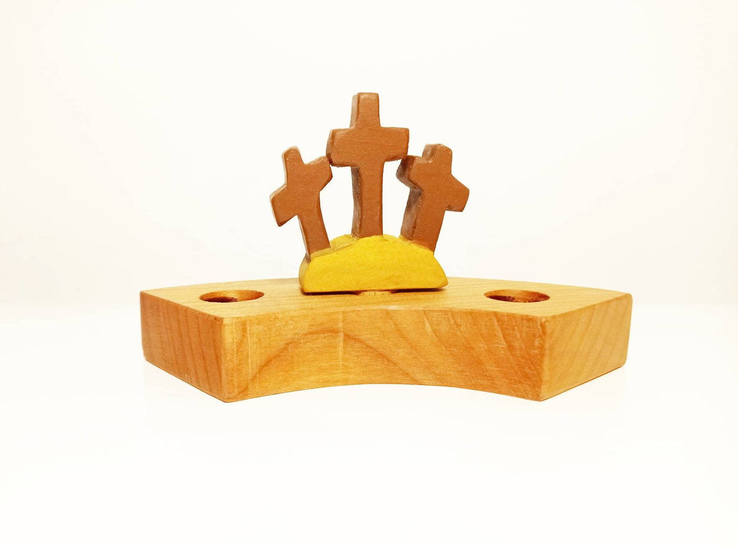 Three cross celebration ring ornament, waldorf wooden birthday ring ornament, seasonal table decor, waldorf easter celebration decoration