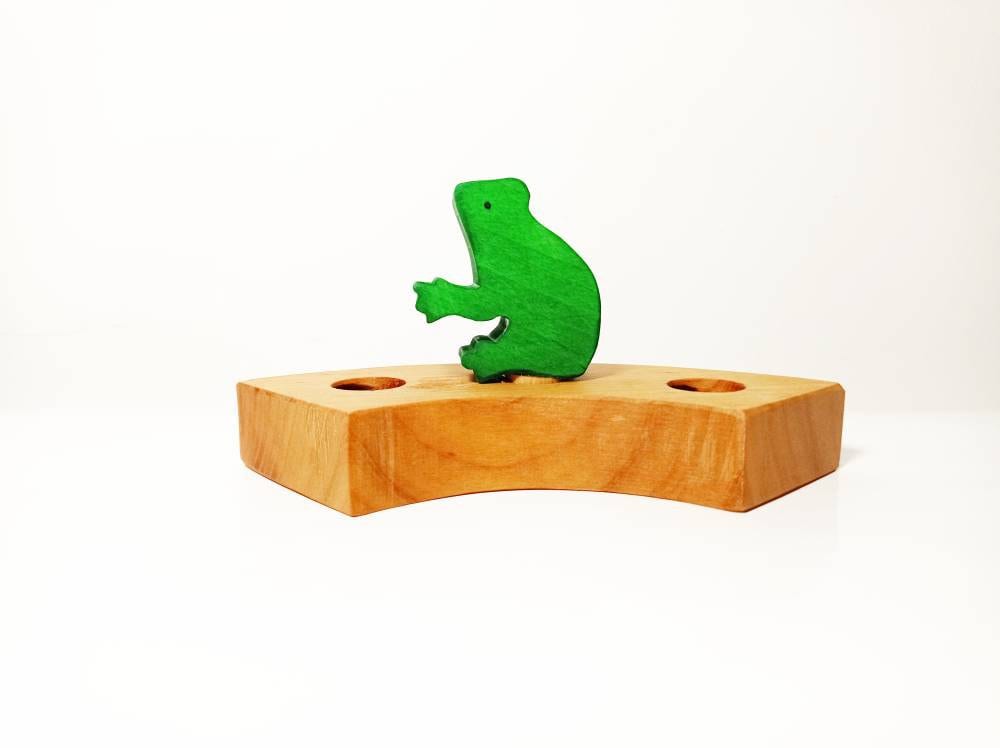 Frog celebration birthday ring ornament, waldorf celebration ornaments, wooden waldorf ring, seasonal table decor, woodland waldorf birthday