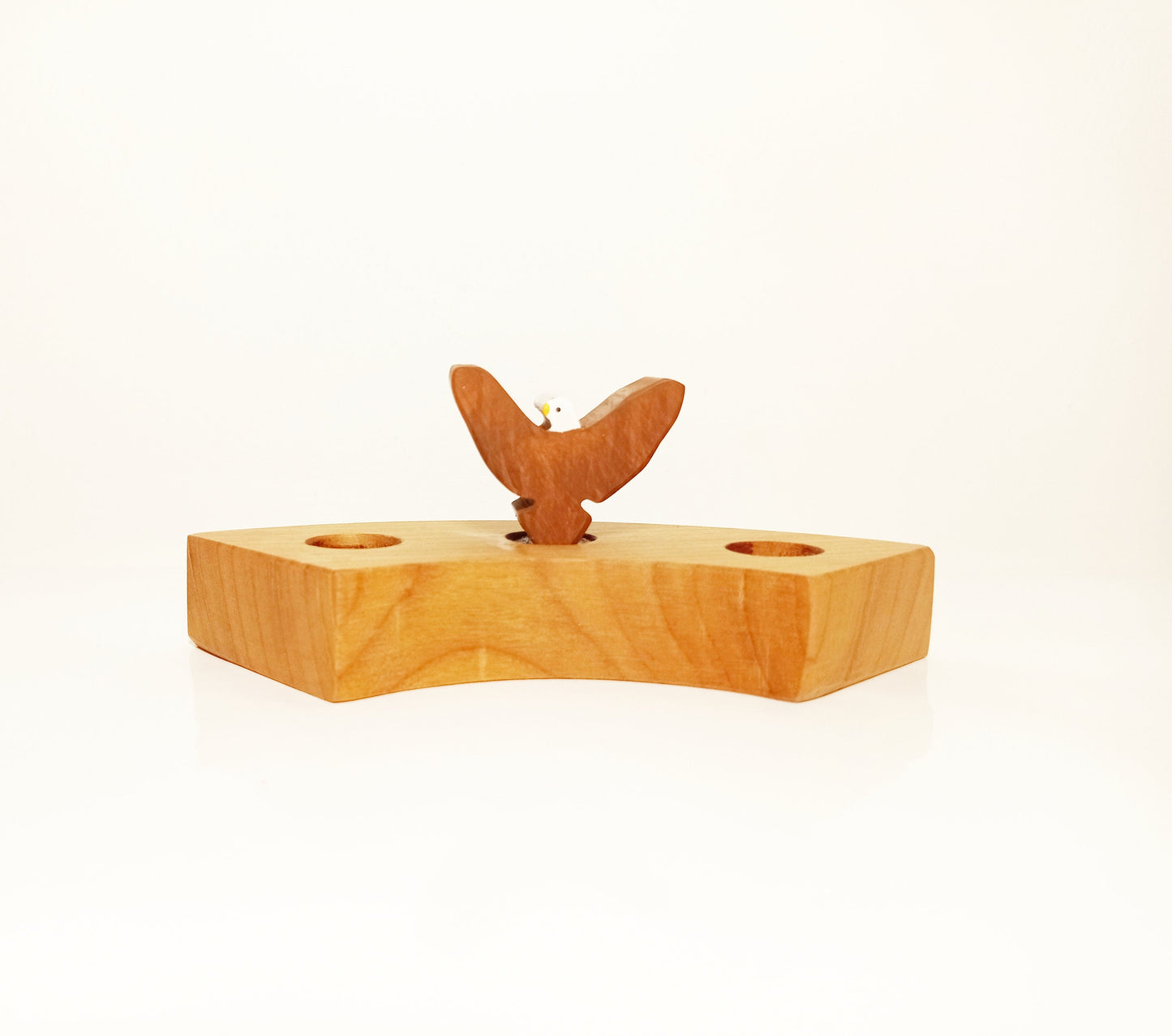 Eagle celebration ring ornament, birthday ring decoration bird, wooden eagle waldorf decoration, waldorf inspired seasonal table decor